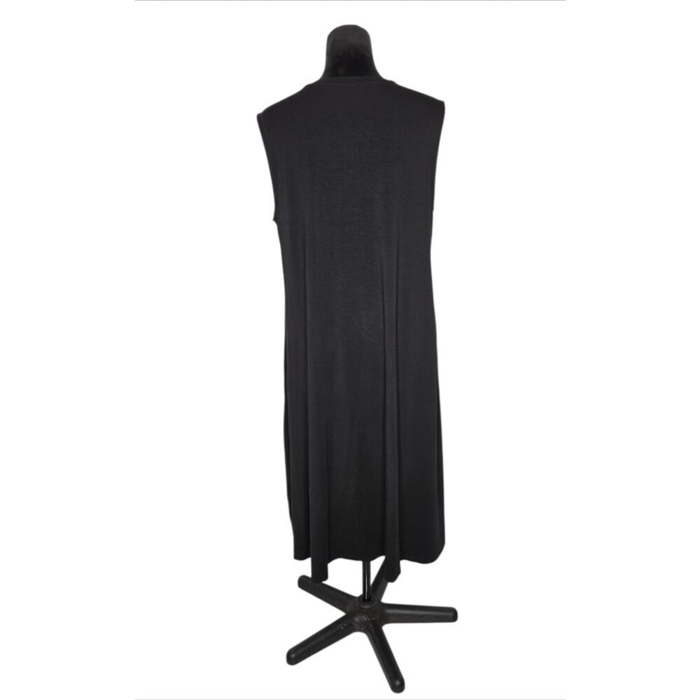 Eileen Fisher Stretch Jersey Knit V Neck Tank Midi Dress Tencel Quiet Luxury L - Picture 4 of 8